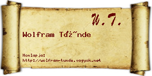 Wolfram Tünde névjegykártya